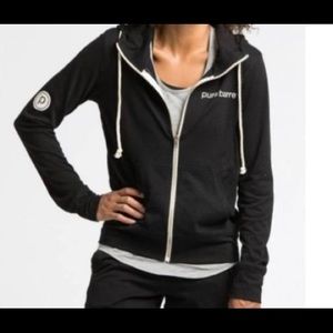 Pure Barre Hooded Zip Charcoal Grey, S